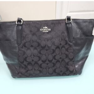 Coach Black Signature Tote